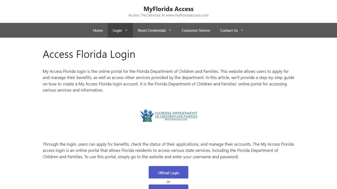 Access Florida Login - MyFlorida Access